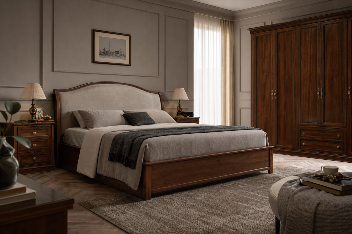 Camera da letto arredata con mobili di qualità Linearredi