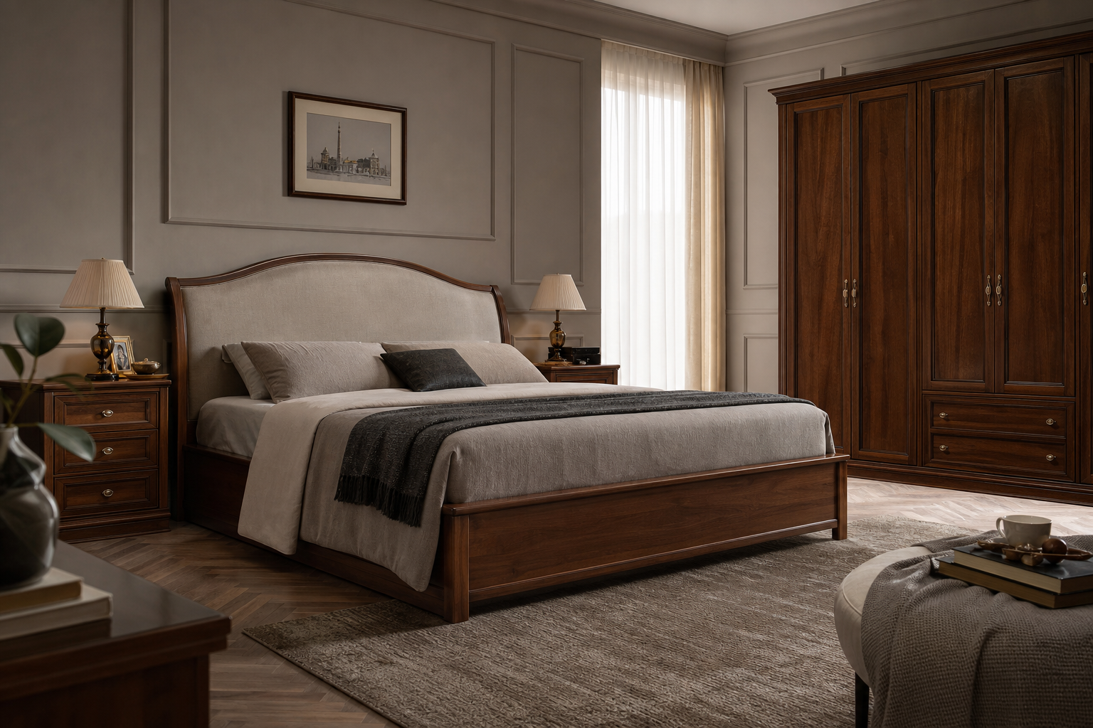 Camera da letto arredata con mobili di qualità Linearredi